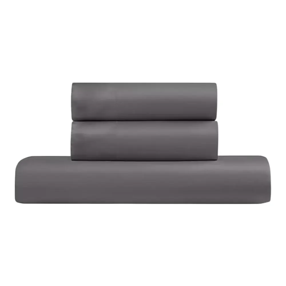 Ella Jayne Luxe Cotton Sateen 500 Thread Ct 3 Pc Duvet Cover Set Gray Full/Queen